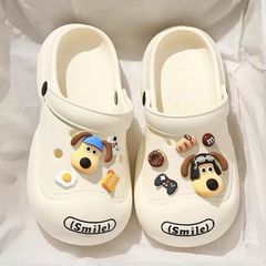 Wholesale New Cute Dog Hole Shoes for Women, Outerwear Cute Non-slip Thick Sole Mudrafeel Half Slipper for Women, Summer