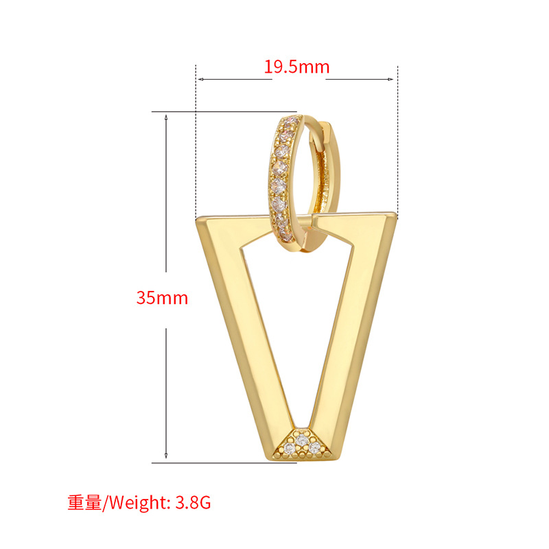 Einfache Geometrische V-förmige Diamantbesetzte Kupferohrringe Großhandel Nihaojewelry display picture 5