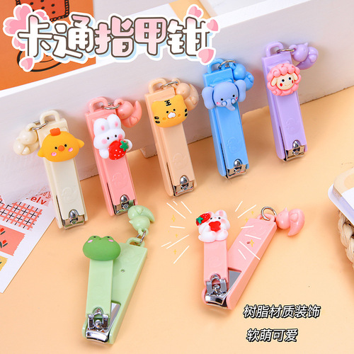 Cute cartoon duck pendant nail clipper portable single pack adult and child nail clipper girl heart nail clipper