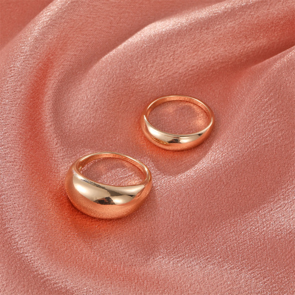 Cross-Border New Arrival Glossy Ring European and American Fashion Minimalist Metal Geometry Ring Ri