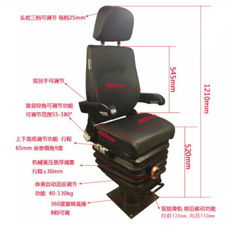Carril de alta velocidad asiento del conductor giratorio Gk1C asiento de la locomotora Diesel Shaoshan Silla de amortiguación de suspensión locomotora eléctrica