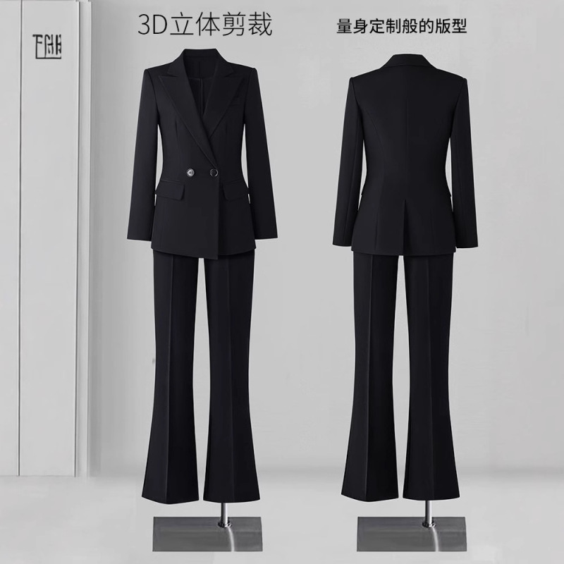 スーツスーツ女性プロフェッショナルフォーマルウェア大学生公務員試験面接作業服ハイエンドブラックカジュアルスーツジャケット|undefined