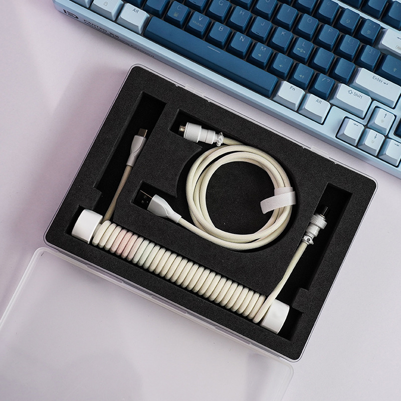 カスタムキーボード航空線type-c編み8kデータ線金属頭バネ線理線棒ギフトボックスセット|undefined