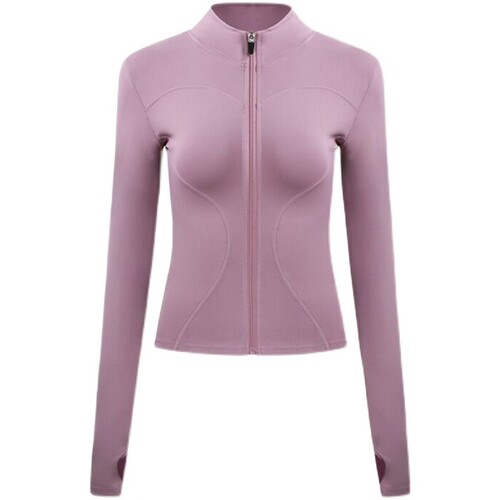 Sports jacket, nylon quick-drying yoga attire, stand-up collar sports running jacket, long-sleeved breathable training yoga top