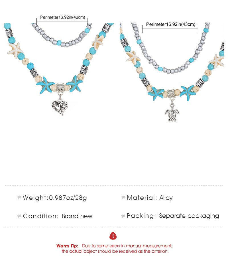 41g Weight Necklace Classification Titanium Steel Chain Material 1 Piece Quantity Masquerade Occasion Alloy Material Starfish, Shell Pattern Women's Gender Beaded Design Retro, Classic Style Style Retro Classic Style Starfish Shell Arylic Alloy Beaded Necklaces Wholesale 无
