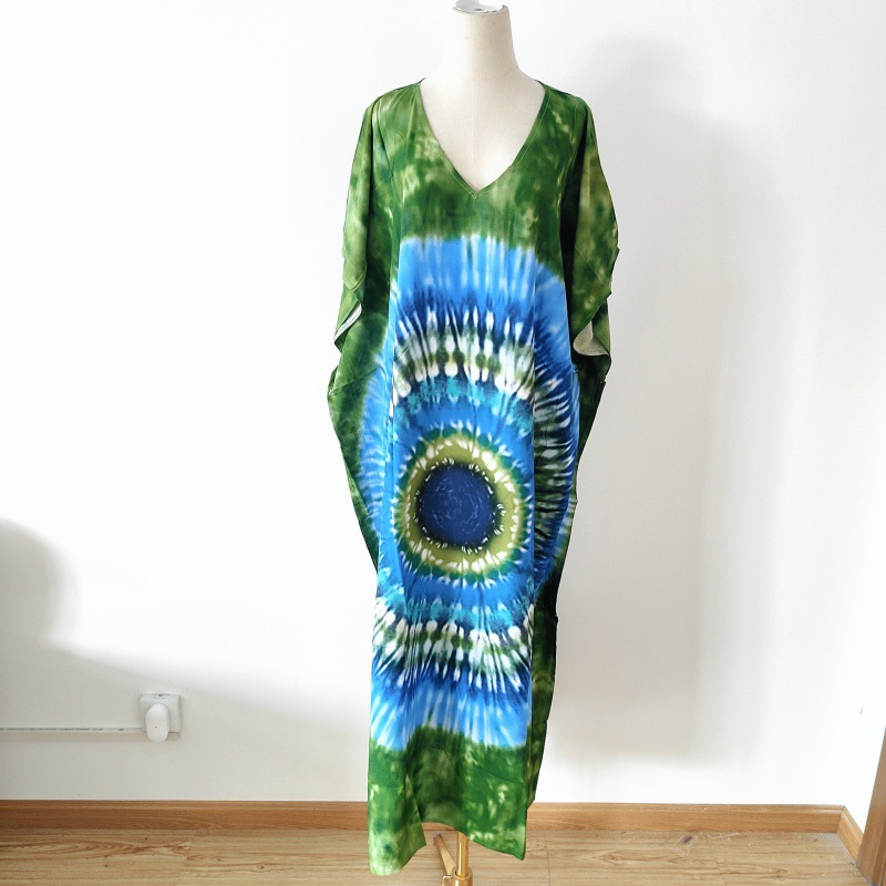 2022 nueva Europa y América blusa de playa impreso traje vacaciones vestido bikini camisa protección solar 5D196