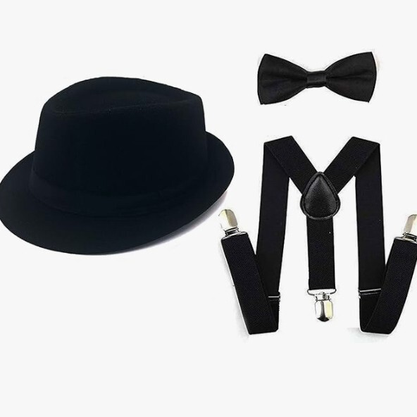 1920S Men's Accessories Gangster Hat Costume Accessories Bow Tie Suspender Set Manhattan Hat Halloween Costume 1920S Men's Accessories Gangster Hat Costume Accessories Bow Tie Suspender Set Manhattan Hat Halloween Costume