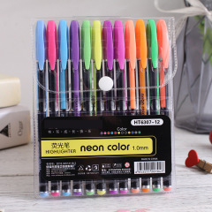 Color highlighter set student multi-color flash pen key mark sign pen painting color pen