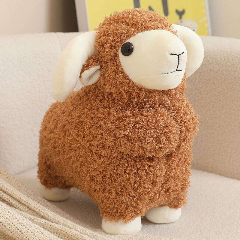 Cojín de Peluche de Oveja de Simulación de Franela y Algodón PP para Navidad image 8
