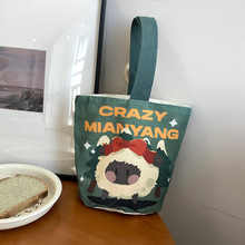 包包女2025新款帆布包大容量便当包通勤收纳袋可爱水桶包一件代发