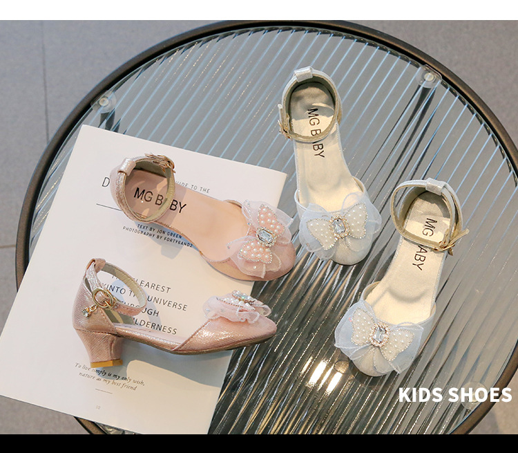 Sandali con tacco alto e spesso a forma di fiore, sandali alla moda per bambini, bambini grandi, scarpe romane per bambine, scarpe estive_voghion.com