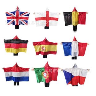 2024 European Cup Top 24 National Flag 90*150cm Clothes Flag with Shoulder Flag with Sleeve Hat Fans Cheers Flag