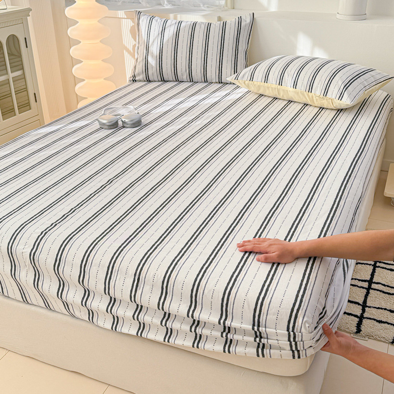 Colcha de cama de algodón de tela gruesa vieja pieza única 100 algodón todo incluido cubierta protectora de colchón 2025 nueva funda de cama gruesa 3