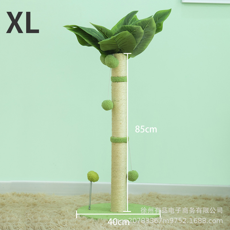 Árbol rascador para gatos con forma de cocotero, poste rascador de sisal, poste vertical para trepar, duradero, antideslizante, juguete grande para gatos, transfronterizo