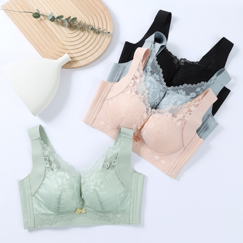 Non-magnet vest underwear women's push-up adjustable breast-collecting bra sexy lace bra 9313