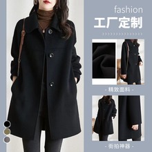 臻选毛呢外套女2025秋冬大码加肥加大胖MM气质羊毛呢外套大衣