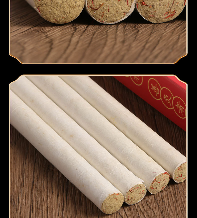 Safflower Moxa Stick Honghua Ai Tiao Warming Moxibustion Roll for Home and Studio Use in use