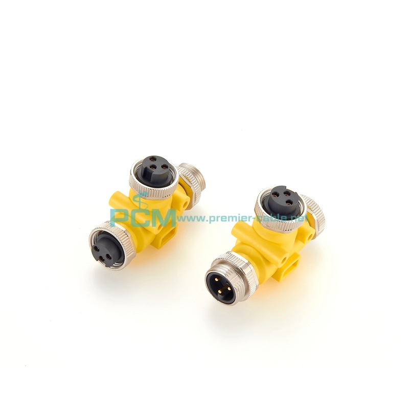 多芯防水型连接器7/8“ T型H型Y型3芯公母电源转接器工业农业可用