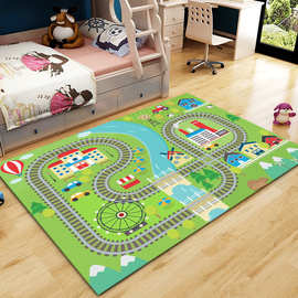 现货儿童卡通地毯卧室宝宝爬行垫幼儿园早教中心飞行棋游戏垫地垫