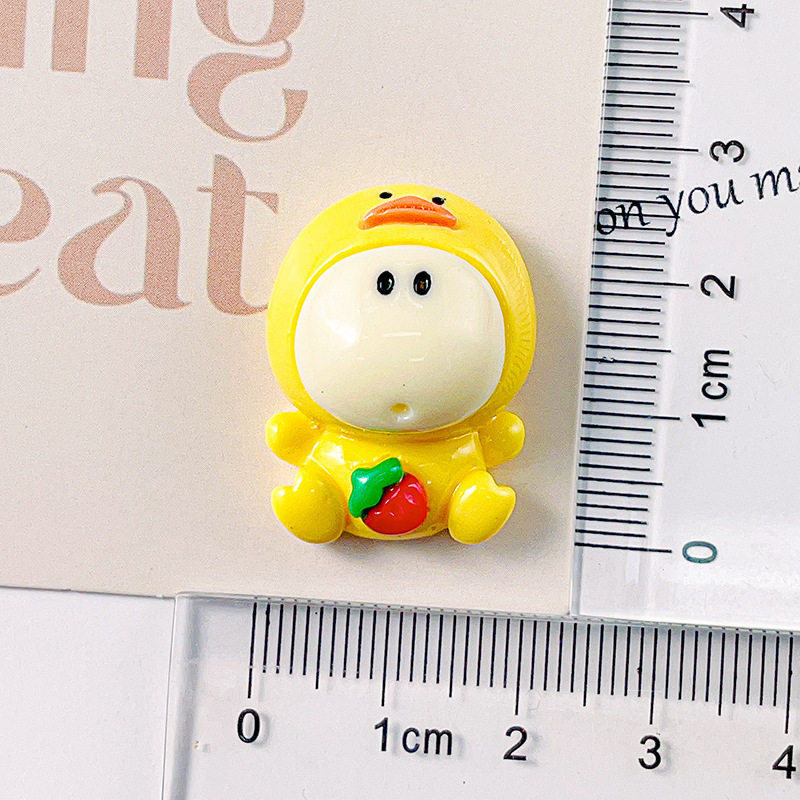 Dibujos animados colorido cara grande muñeca animal resina accesorios DIY crema pegamento tocado accesorios para el cabello hecho en casa teléfono caso material