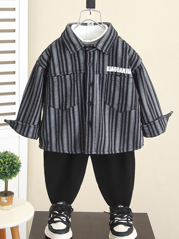 Camisa Infantil Otoño-Invierno 6921, Nuevo Estilo 2026, Ropa Exterior para Niños, Chaqueta de Bebé Forrada de Felpa y Gruesa para Invierno