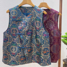 宋锦香云纱马甲新中式南油秋冬新品国风手工盘扣开衫背心源头工厂