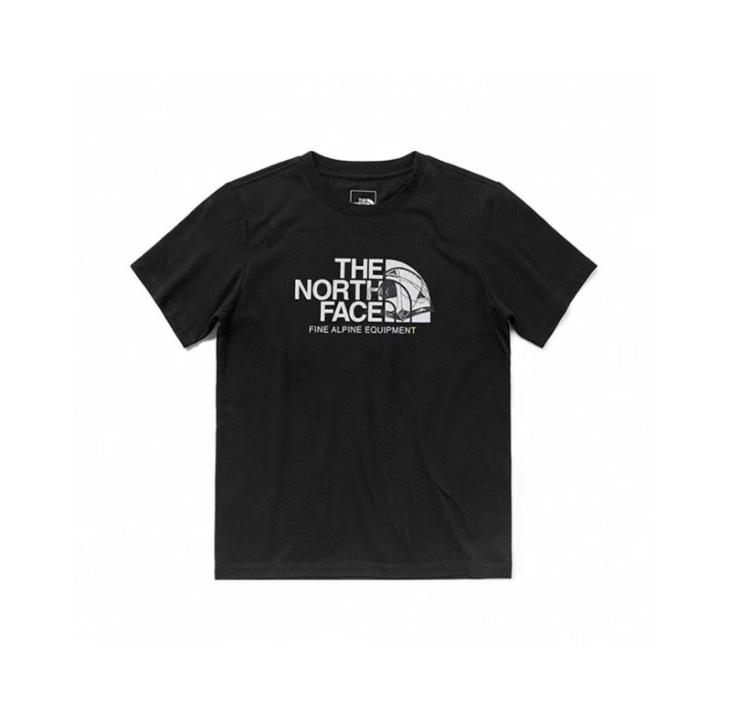 NTノースフェイスの純綿Tシャツの正しいバージョン、男性と女性用、カップル向けの同じスタイル、トレンディなプリント、幅広で多用途、カジュアル半袖|undefined