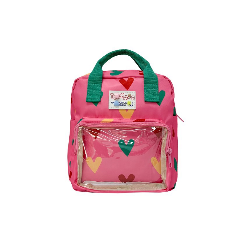 Mochila escolar para bebé de jardín de infantes dulce amor estilo occidental ventana pequeña transparente mochila para niños y niñas mochila para niños nueva