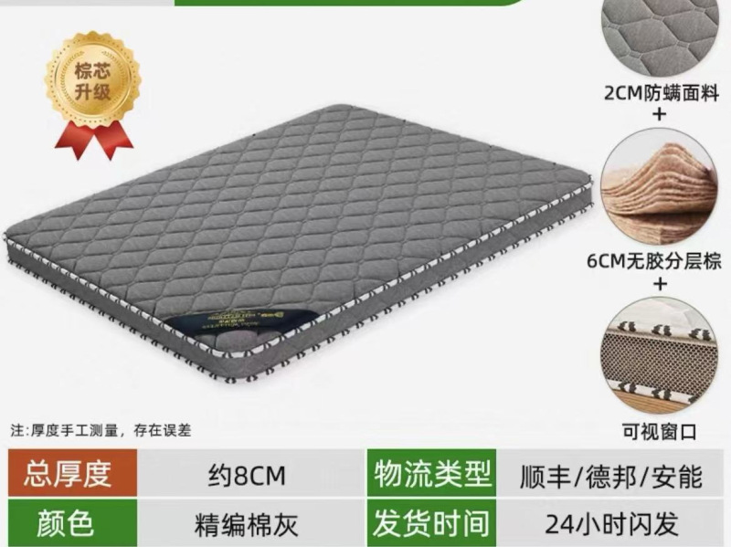 天然椰棕床垫硬垫子家用卧室儿童榻榻米折叠软垫席梦思出租房专用|undefined