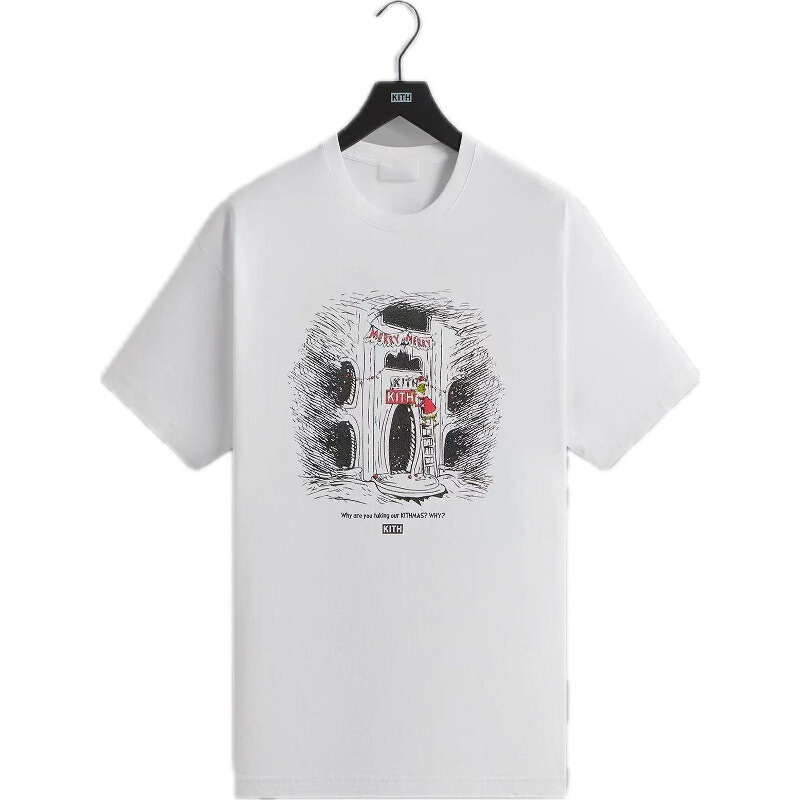 Kith Green Series Grin-Ch Serif Cute Cartoon Print T-Shirt