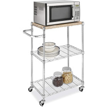 厨房手推车带滑轮酒店可移动餐车茶水柜KTV三层便携小吃酒水车