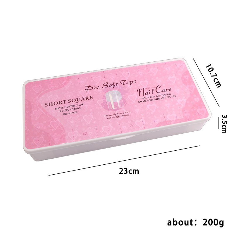 Uña de manicura super delgada, alta elástica, transparente sin marcas, parche de uñas falsas, manicura de dedos falsos, 600 piezas de caja de blindaje