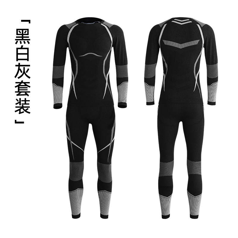 Ropa de esquí ajustada para exteriores de otoño e invierno, ropa y pantalones de secado rápido, ropa interior deportiva para correr que absorbe la humedad y el sudor, ropa interior ajustada y cálida de compresión