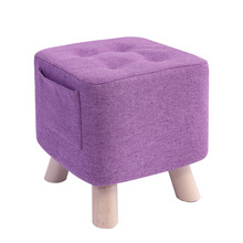 家用小凳子实木矮凳时尚布艺方凳客厅沙发凳茶几凳创意儿童小板凳