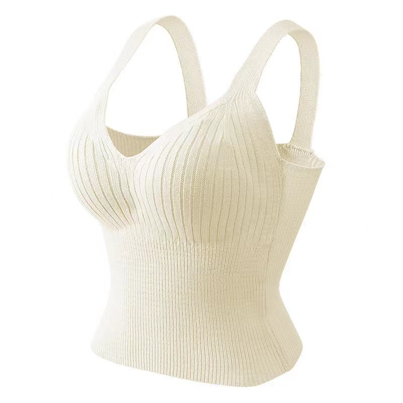 (2개) PURE DESIRE V 넥 원활한 열 조끼 여성용 벨벳 두꺼운 서스펜션 뷰티 스트랩 가슴 패드 따뜻한 옷 니트 BOTTOMING SHIRT