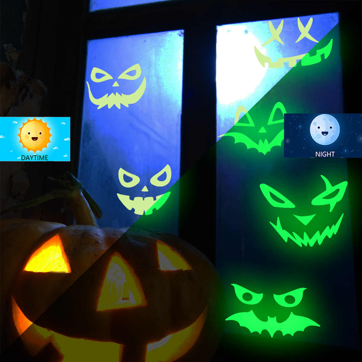 Glow In The Dark Halloween Wall Stickers For Home And Store Decor_voghion.com