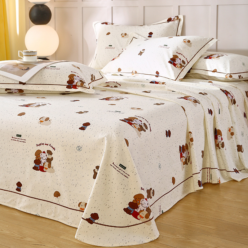 2025 nuevas sábanas de verano fresco una pieza de algodón puro 100 algodón viejo tela gruesa edredón dormitorio individual traje de tres piezas 2