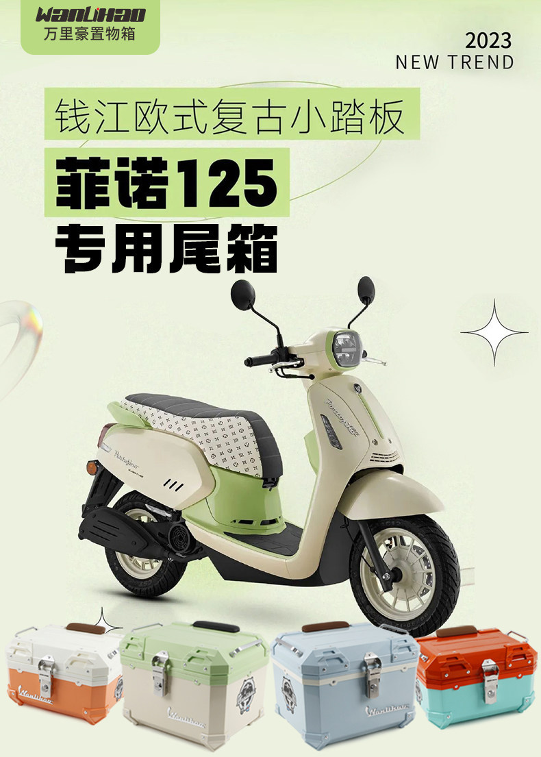 Wanlihao Qianjiang Fino 125/Dino 150 motorcycle tail box, electric vehicle trunk, non-aluminum alloy tail box