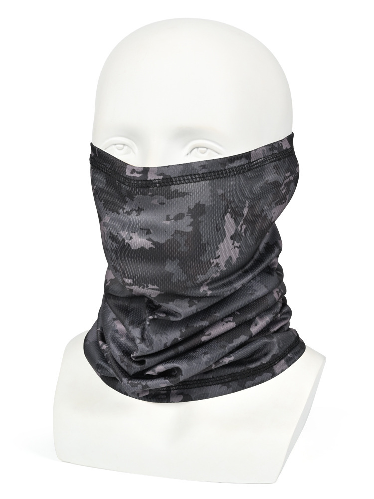 Pañuelo de seda de camuflaje para casco, pañuelo para la cabeza para pesca al aire libre, máscara de protección solar para el cuello de verano, transpirable para ciclismo y deportes.