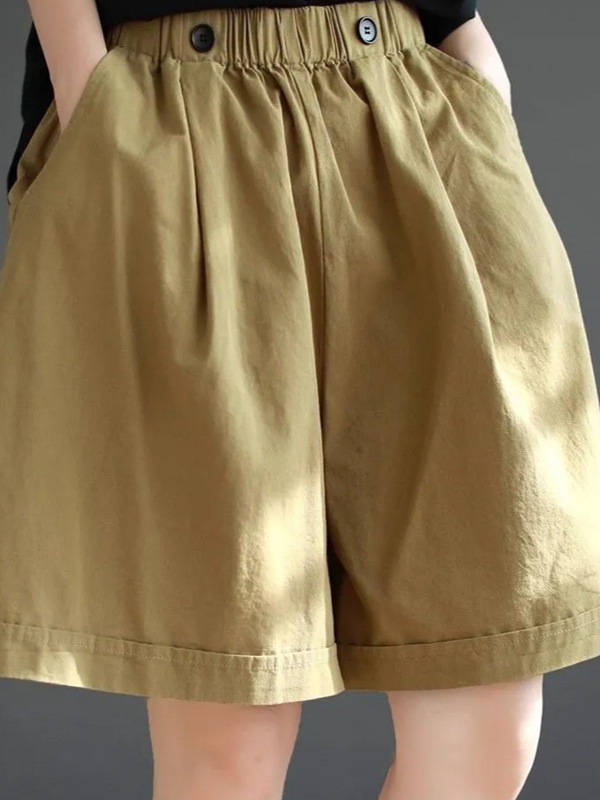 Summer shorts for leisure, design trousers, loose fit, elastic waist, trend of season, plus size