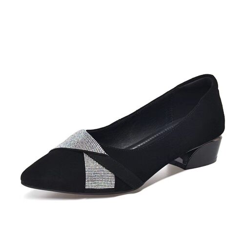 Women's Single Strap  Spring and Autumn New Style Flat Mouth Pointed High Heels Women's Fashion Trendy Leather Shoes Versatile Elegant Women's Shoes