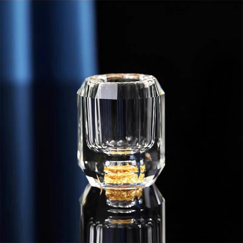 Dos dos tazas de vino chino de alta calidad conjunto de dispensador de vinos creativo casero Jinshan lámina de oro 100ml con la escala de vinos