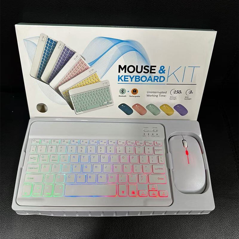 Compatible with iPad9 wireless Bluetooth keyboard, mobile phones, tablets, laptops 10inch Colorful three-color backlit keyboard factory Compatible with iPad9 wireless Bluetooth keyboard, mobile phones, tablets, laptops 10inch Colorful three-color backlit keyboard factory