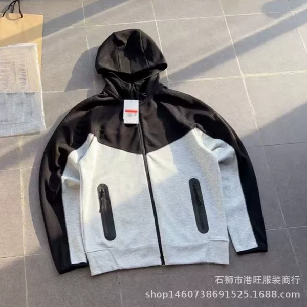 Spring Men's Sports Sweatshirt with Small Hook Embroidery, Pure Cotton Hooded Casual Jacket, Loose Fit, Large Size, Outdoor Running and Fitness
