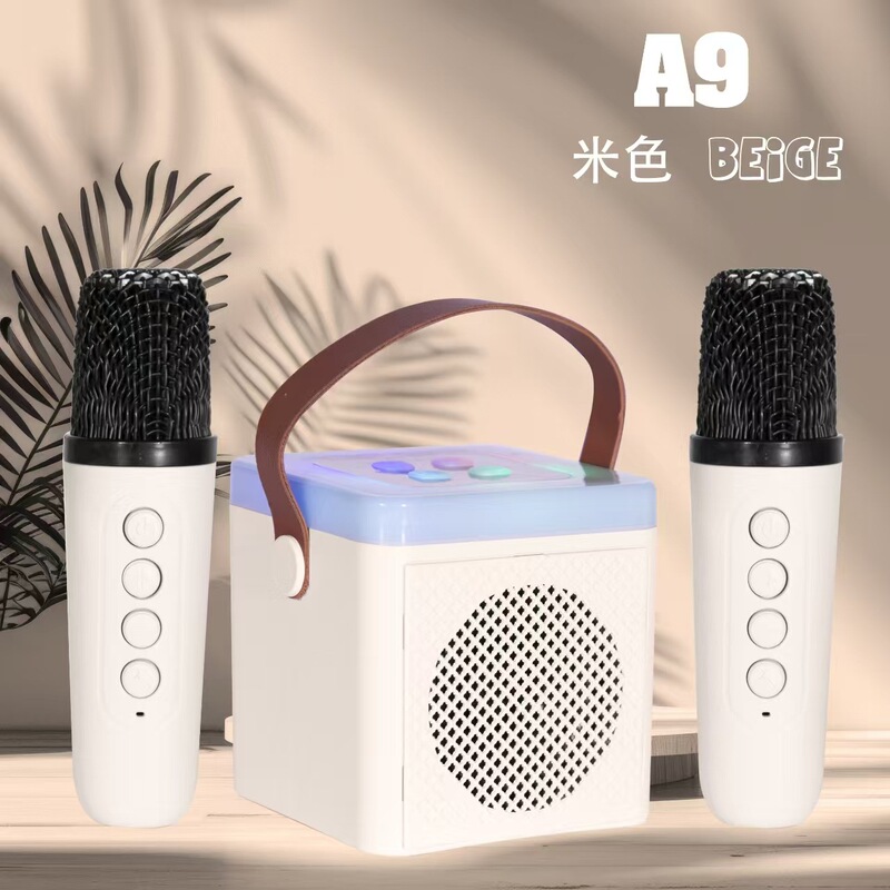 Y1现货A9炫彩k歌音响儿童单双麦蓝牙音箱k歌一体的音响家用ktv音|undefined