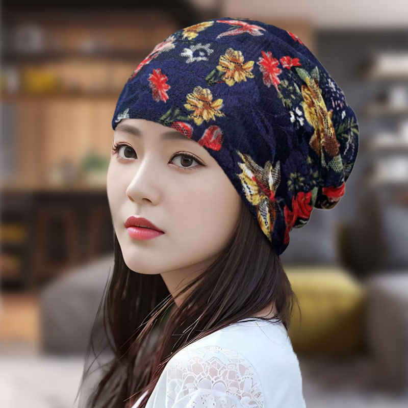 遮白发帽神器薄款花朵蕾丝镂空堆堆帽头饰妈妈帽子女士光头帽盖|undefined