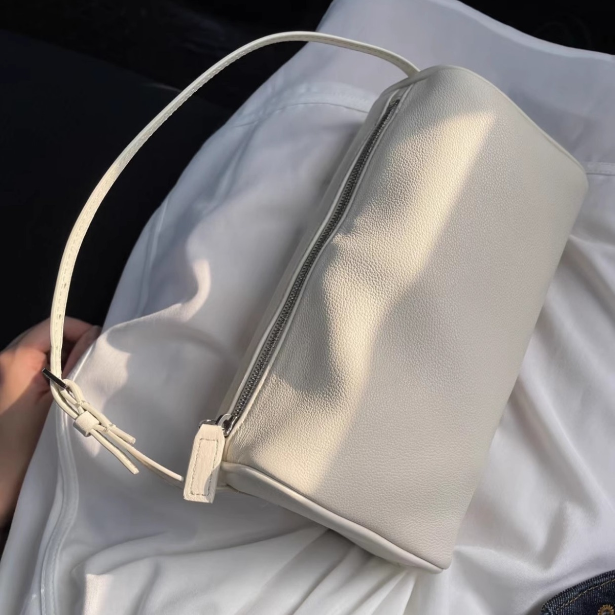Genuine Leather Mini Shoulder Bag 90s Suede Underarm Handbag_voghion.com