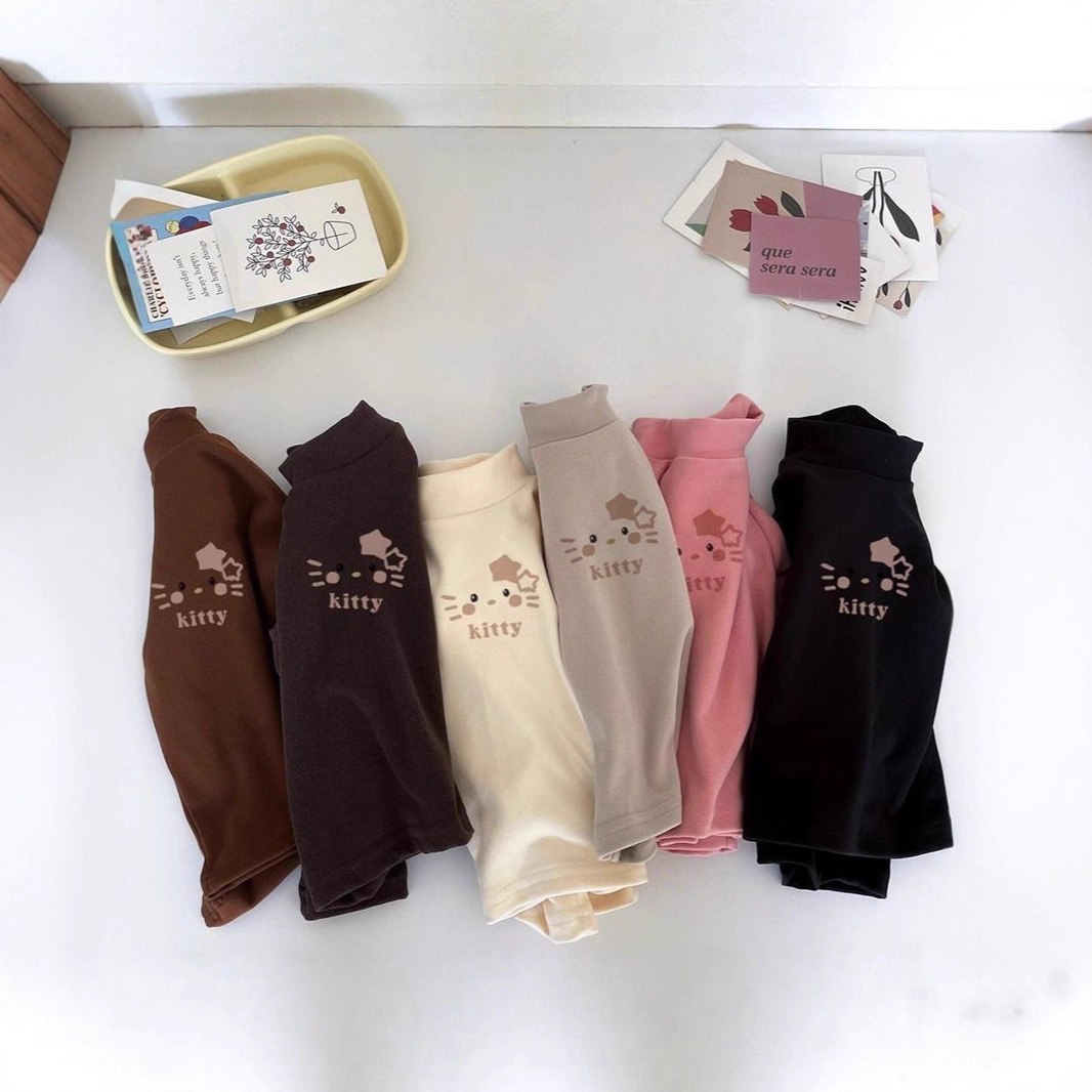 Children's thermal undershirt, 2025 autumn/winter new style, children's high neck long-sleeved T-shirt, skin-friendly inner top.