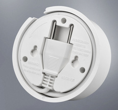 FIKO Small Round Multi-Function Two-Position Three-Pin and Five-Hole Power Strip with Two USB Ports