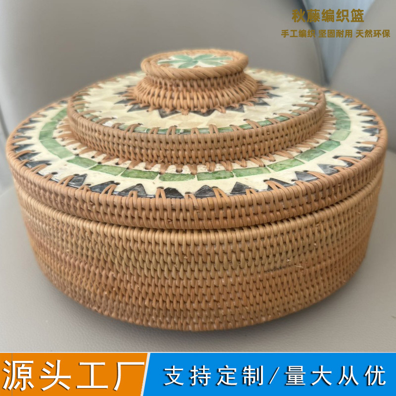 Vietnam al por mayor acuta tejida a mano cestas de almacenamiento cestas de frutas bocadillos caja de almacenamiento cestas de dulces